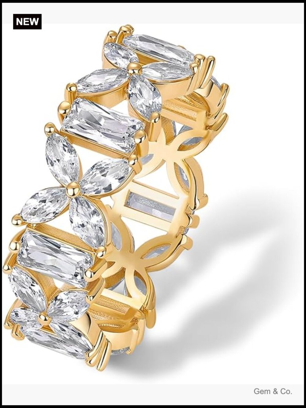 Marquise Eternity Ring Cubic Zirconia Stackable Wedding Band Size 8